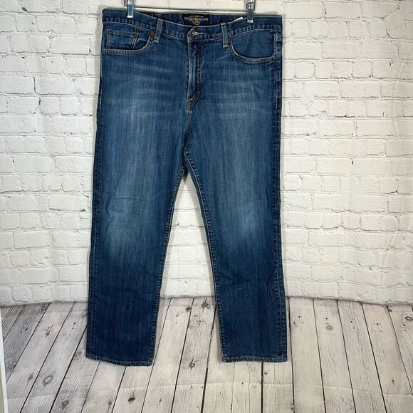 Lucky Brand Other - Lucky Brand 329 Classic Straight Jeans Men's Blue Denim Size 38x30 Medium Wash